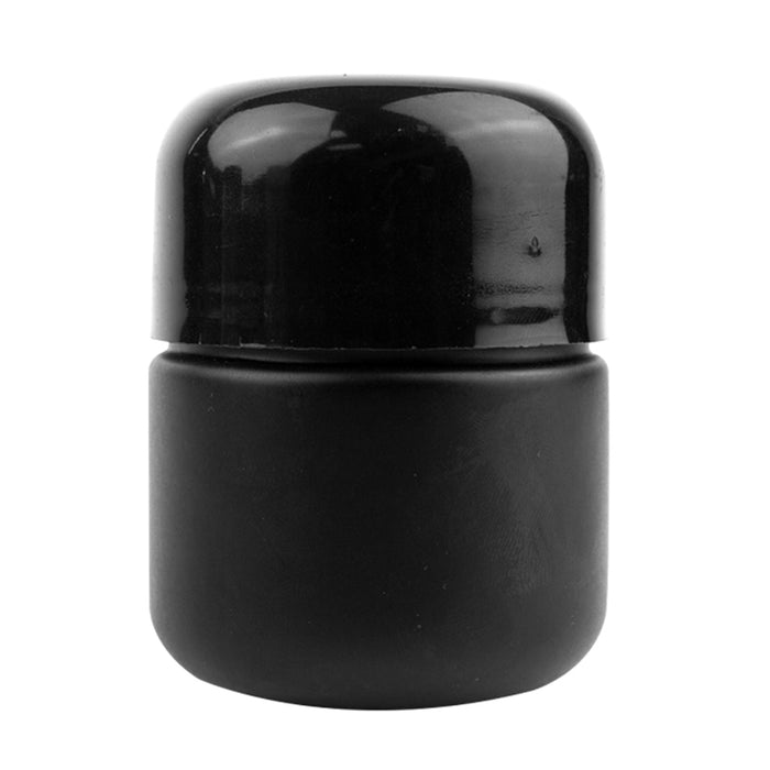 60ml (2oz) Matte Black Round (Bullet) Child Resistant Jar with Black Cap
