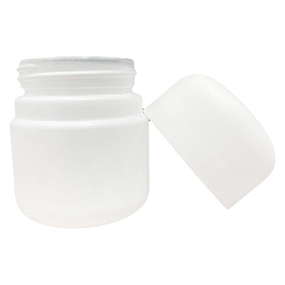 60ml (2oz) Matte White Round (Bullet) Child Resistant Jar with White Cap