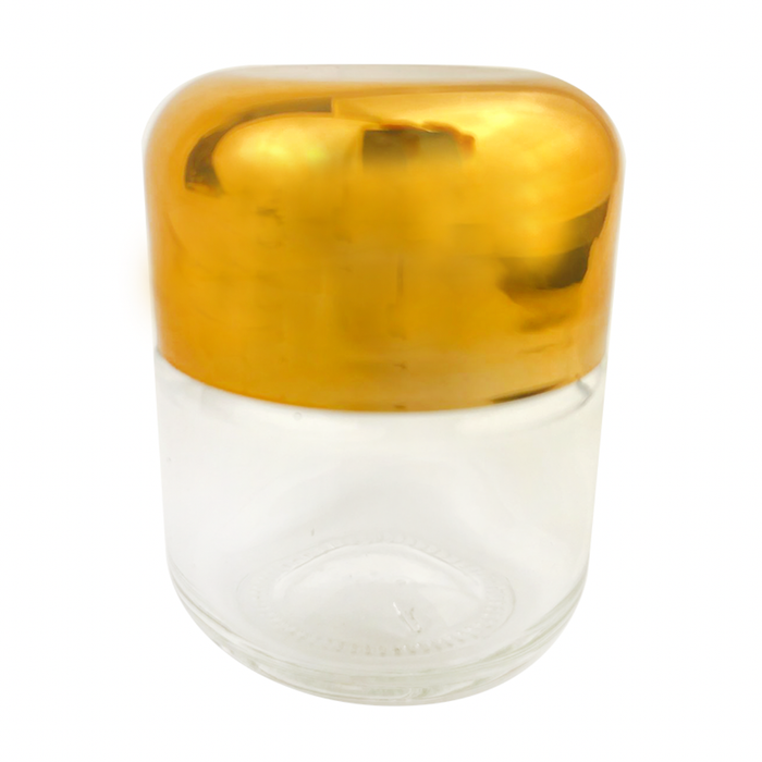 60ml (2oz) Round (Bullet) Child Resistant Jar with Gold Cap