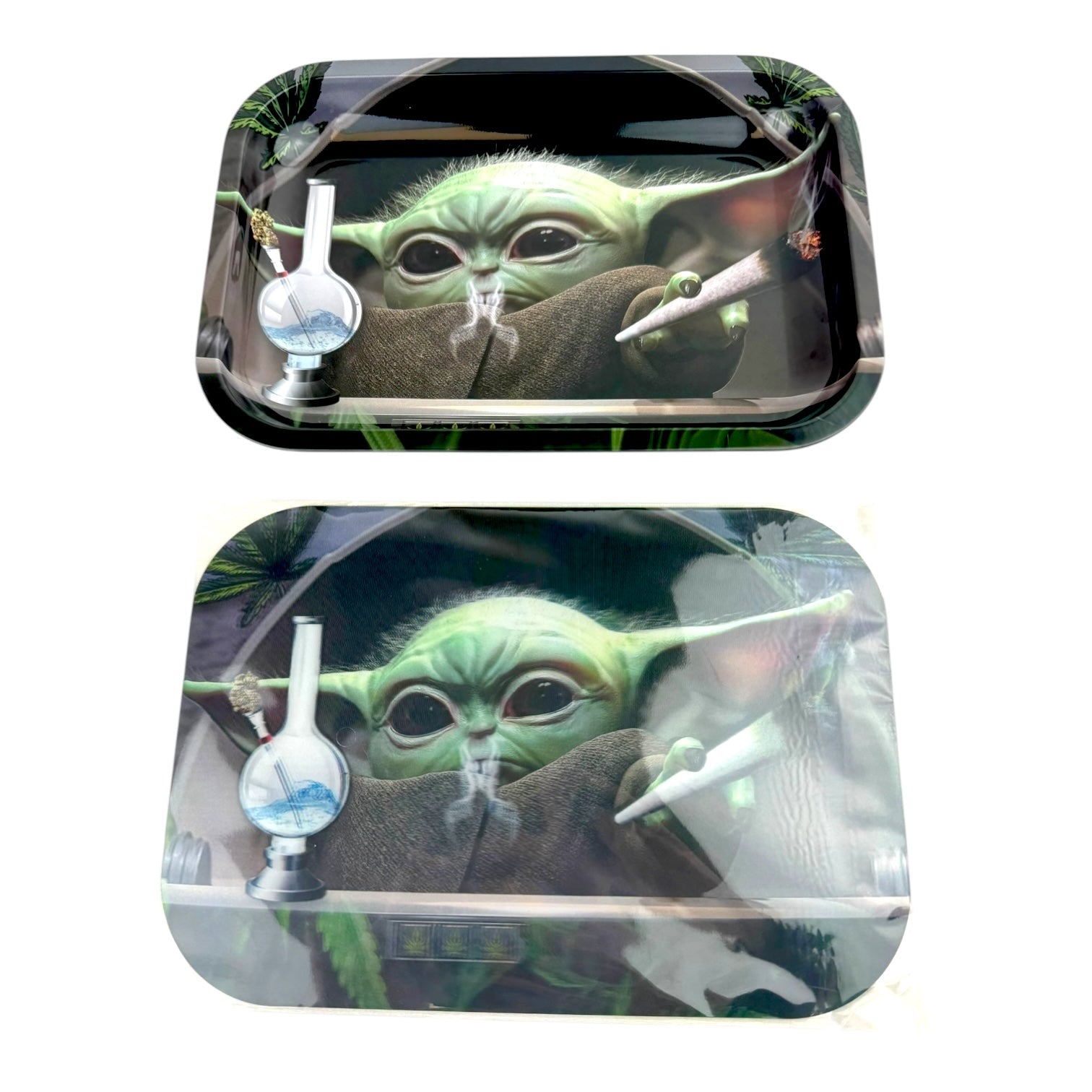 3D Medium Metal Rolling Tray With Magnetic Lid 6" x 9"