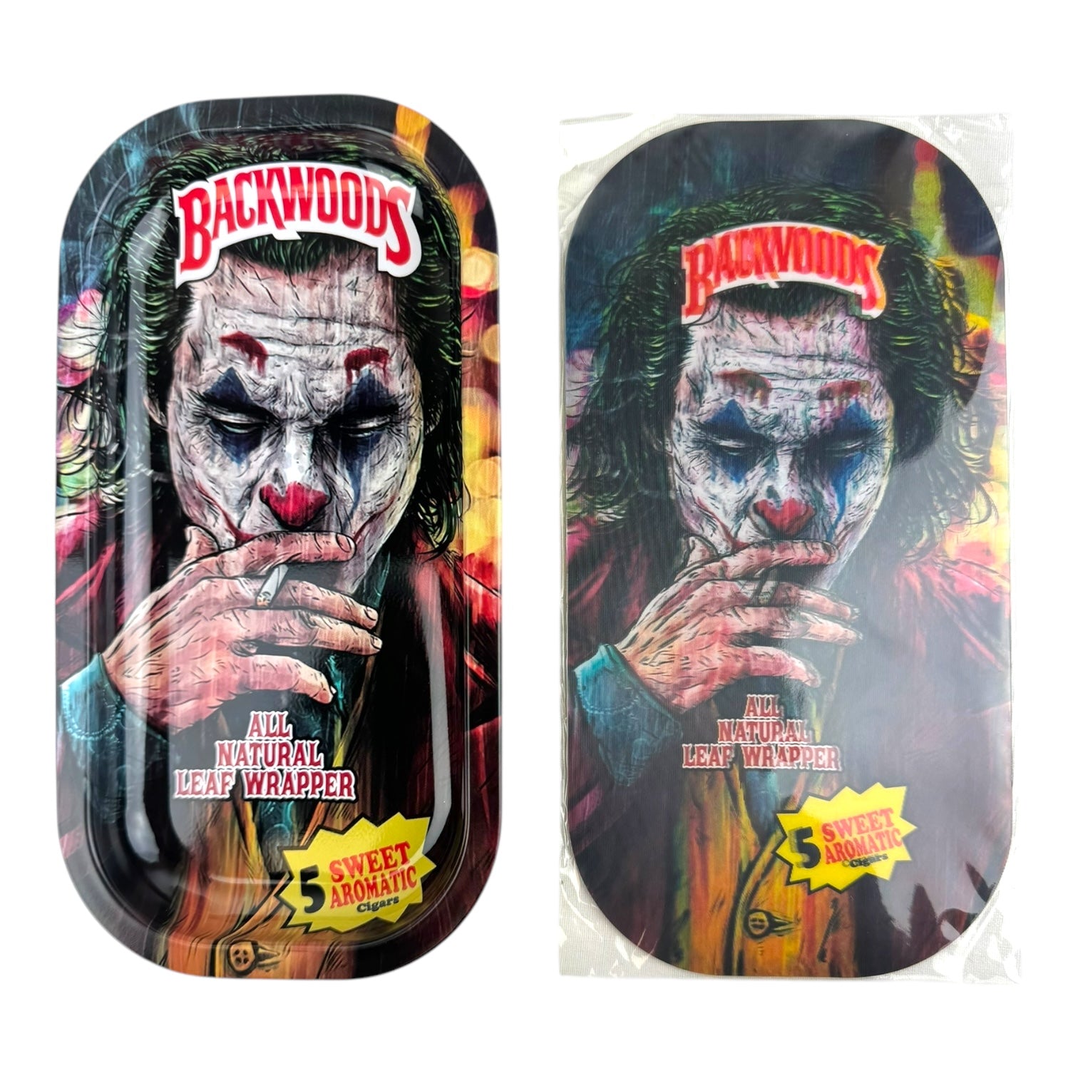 BW 3D Small Metal Rolling Tray With Magnetic Lid 8" X 4"