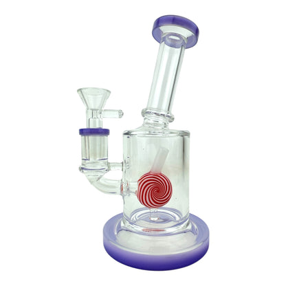 7" Lollipop Cylinder Bent Neck Glass Water Pipe (Assorted Colors)
