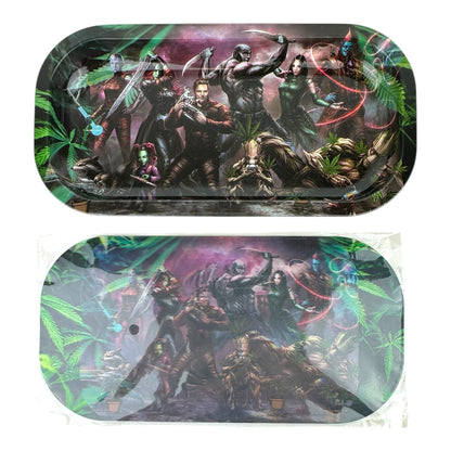 3D Small Metal Rolling Tray With Magnetic Lid 8" X 4"