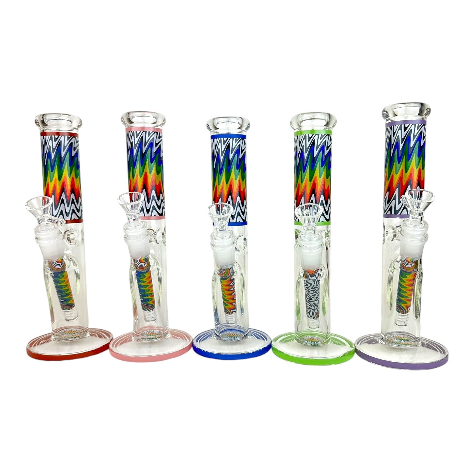 10" Wigwag Design Tall Glass Water Pipe "WP-5143"