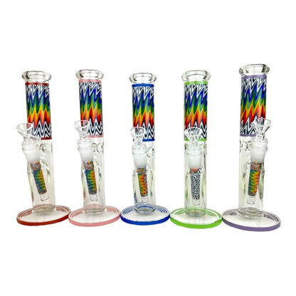 10" Wigwag Design Tall Glass Water Pipe "WP-5143"