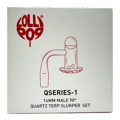 Lollipop QSeries-1 | 14mm Male 90° | Fully Welded Quartz Terp Slurper Banger Set - QZ 101