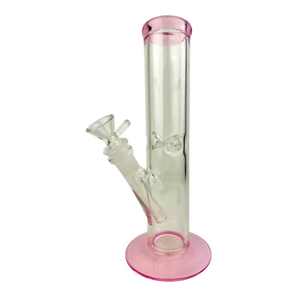10" Clear Color Straight Tube Ice Catcher Glass Water Pipe