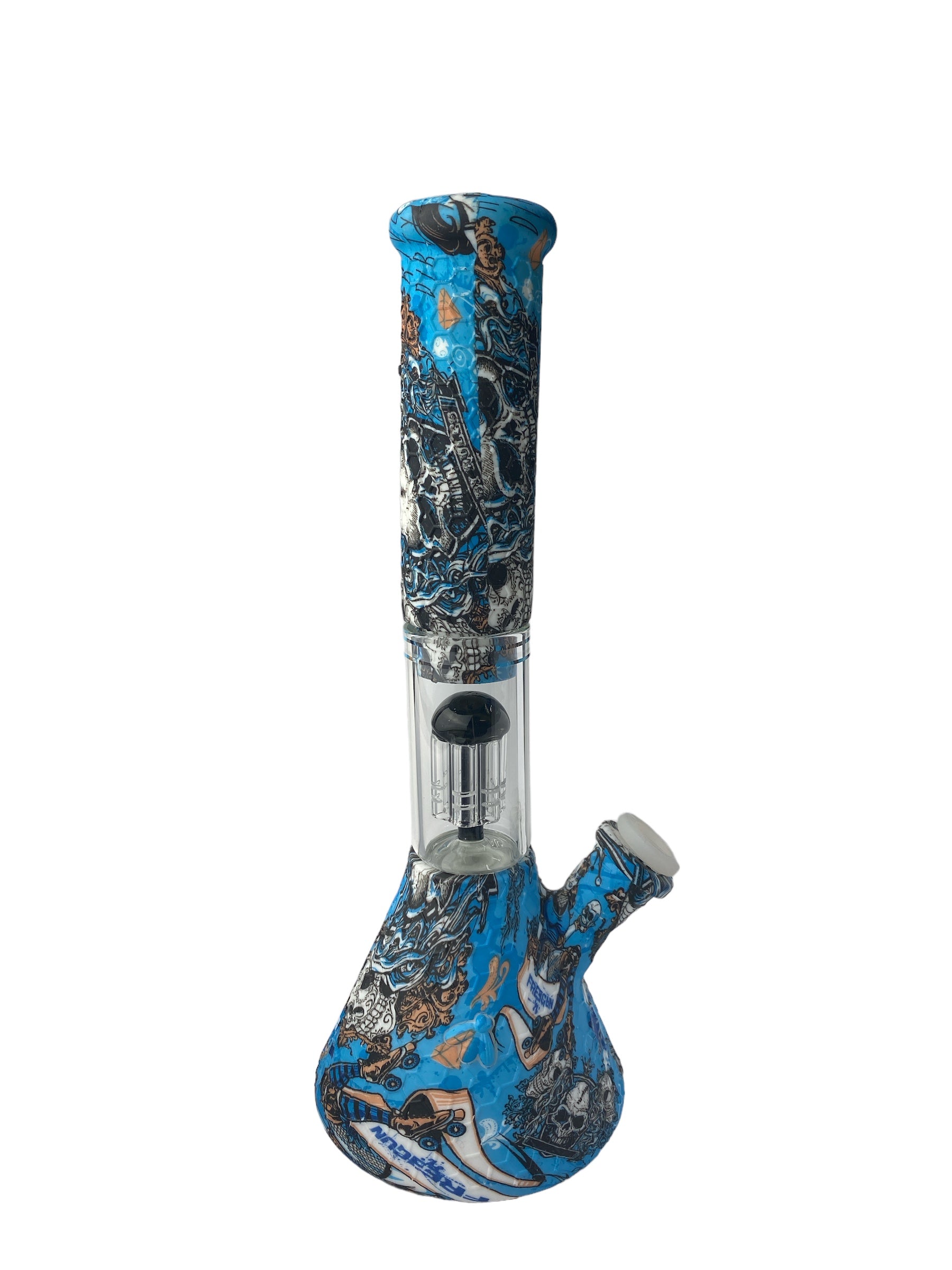 11" Beaker Tree Perc Silicone Printed Water Pipe (Assorted)