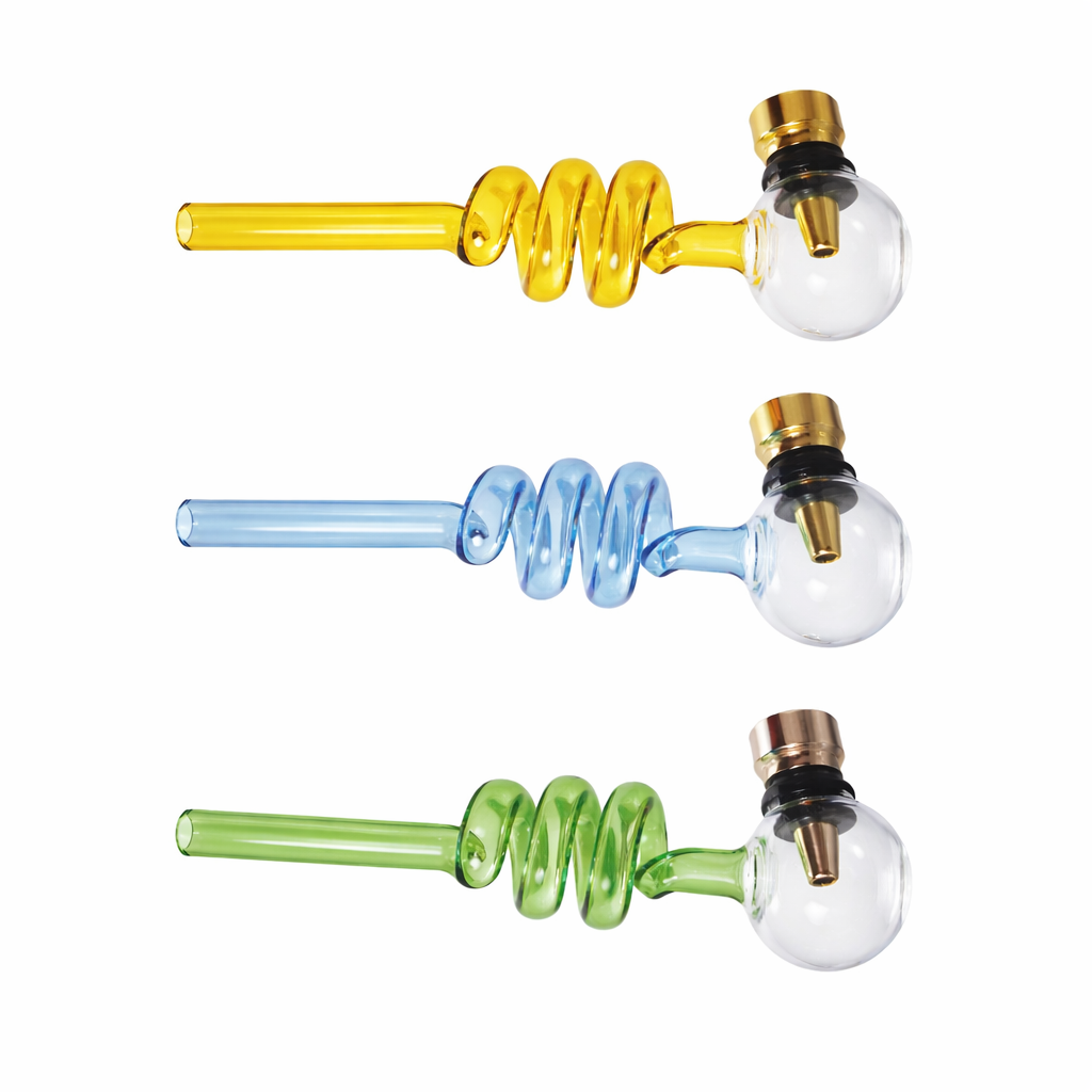 6" Colored Coil Stem Oil Burner with Metal Bowl