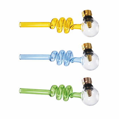 6" Colored Coil Stem Oil Burner with Metal Bowl