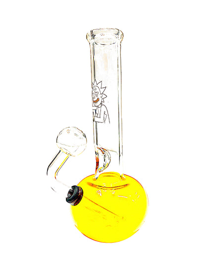 8" Colored Base OB Water Pipe - Assorted Stickers