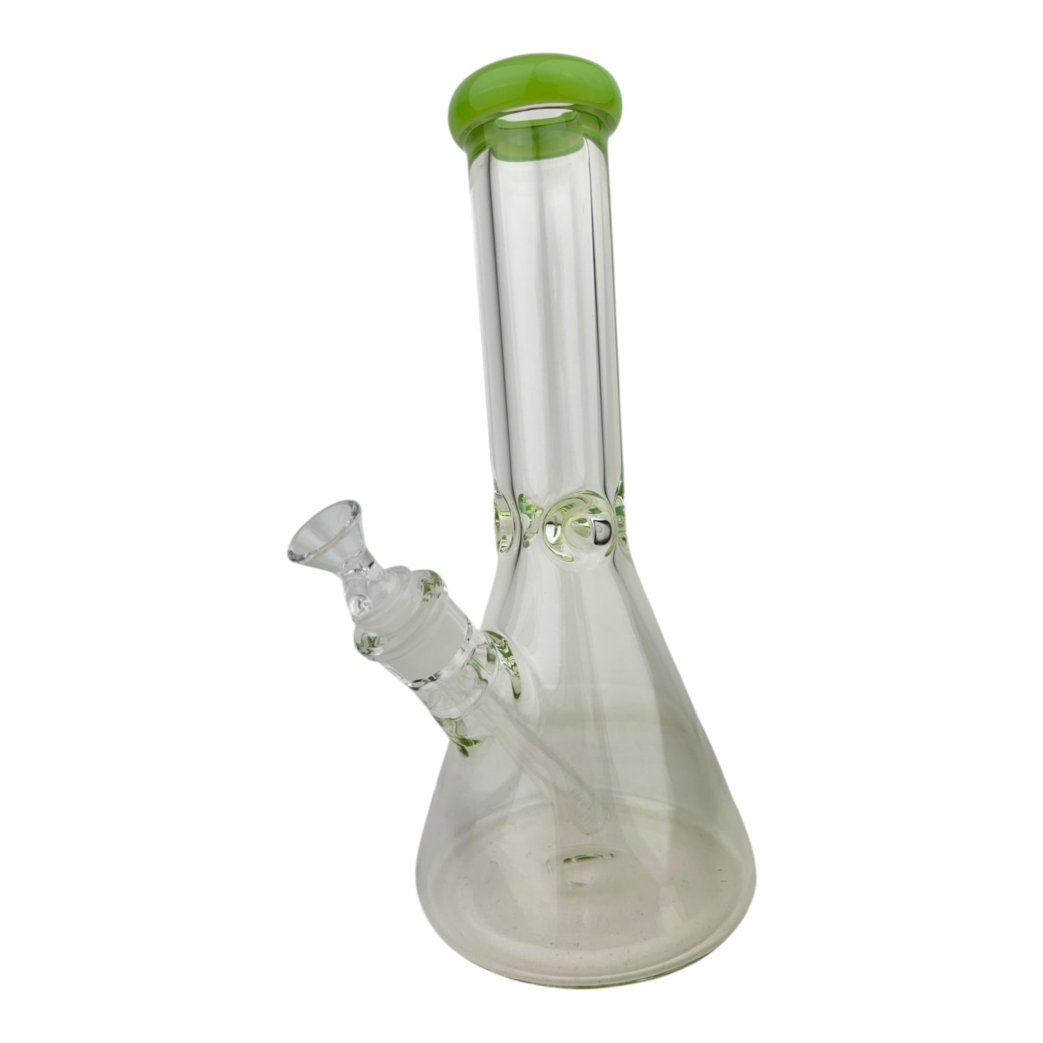 12" 9mm Clear Thick Beaker Colored Top G/G Glass Water Pipe "WP-89-12"