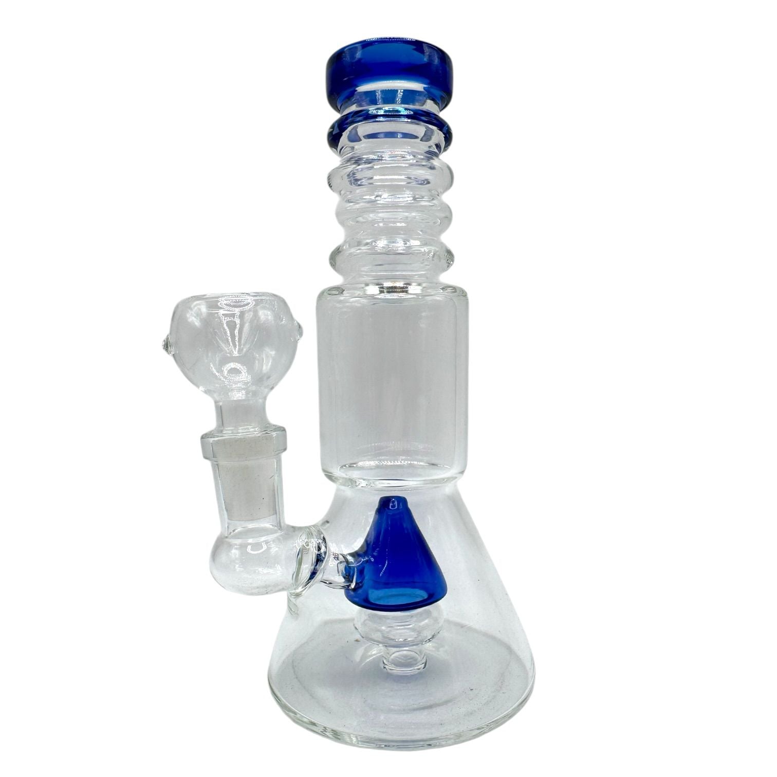 6" Glass on Glass Color Pyramid Perc Water Pipe 110/MC