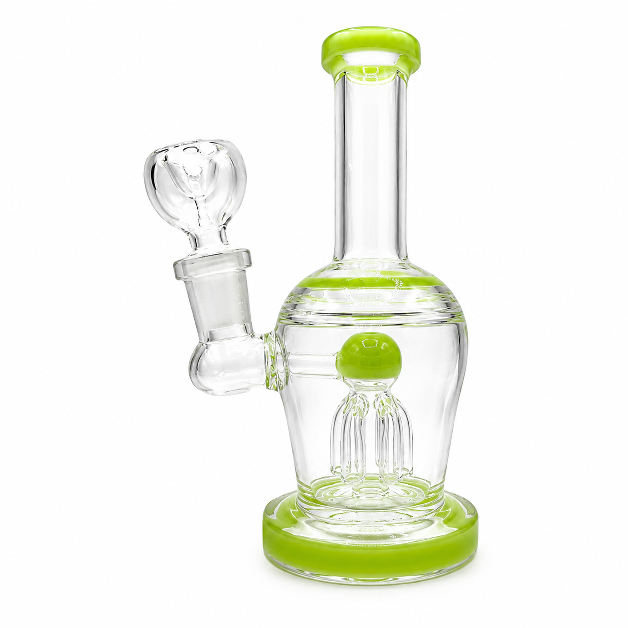6" Glass on Glass Color Tree Perc Water Pipe
