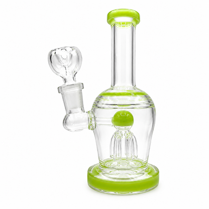6" Glass on Glass Color Tree Perc Water Pipe