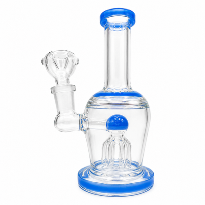 6" Glass on Glass Color Tree Perc Water Pipe