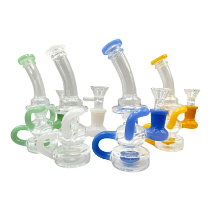 6" Color Bent Neck Recycler Water Pipe