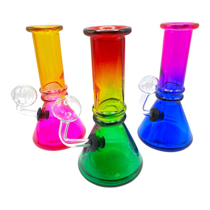 6" Colored Double Ring Beaker Oil Burner "DA-036BO" (Assorted Colors)