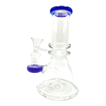 6" Double Ring Beaker Thick Glass Water Pipe "WP - 5158" (Assorted Colors)