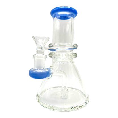 6" Double Ring Beaker Thick Glass Water Pipe "WP - 5158" (Assorted Colors)