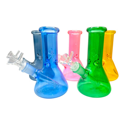  6" Mini Color Glass Beaker Water Pipe