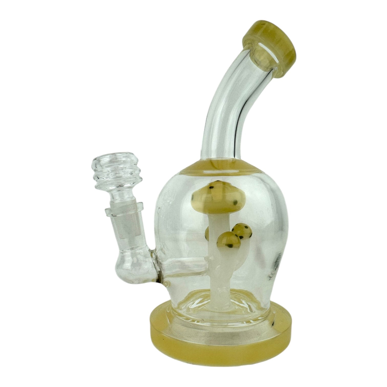 6" Mushroom Bent Neck Glass Water 