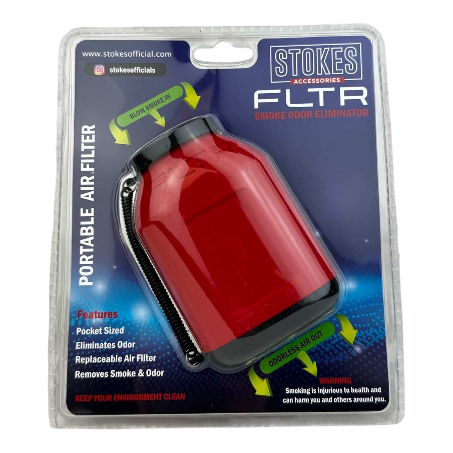 Stokes FLTR Smoke Odor Eliminator Device with Replaceable Cartridge | 48pc/Case