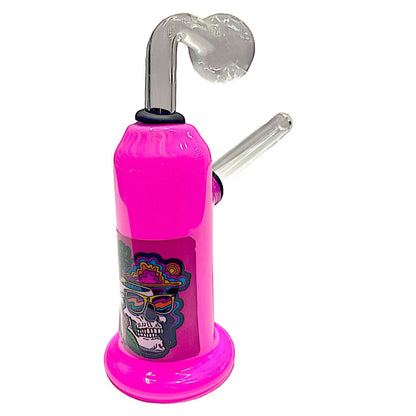 Colored Glass Bell Shape Medium 38x4 OB Water Pipe - Assorted Stickers