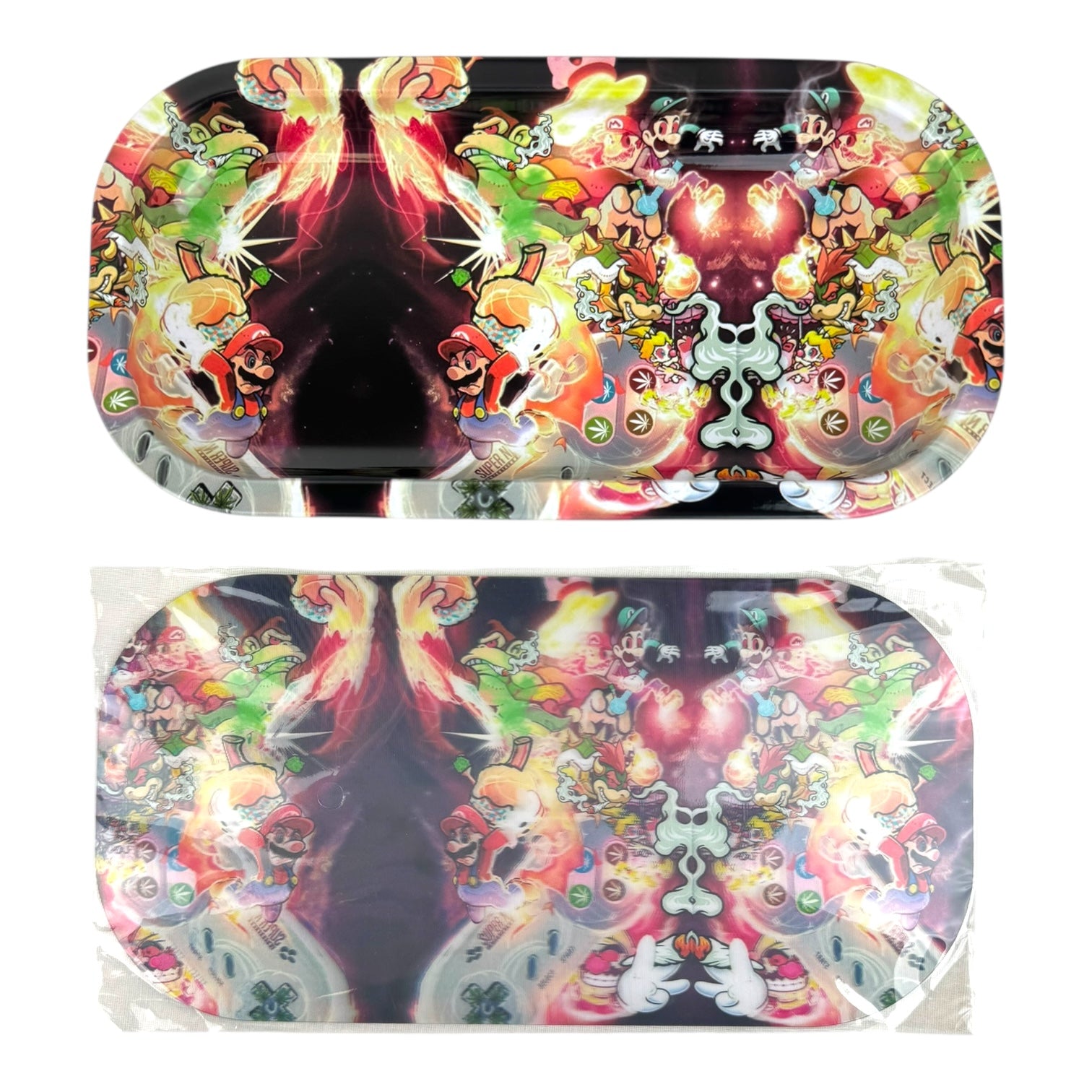 3D Small Metal Rolling Tray With Magnetic Lid 8" X 4"