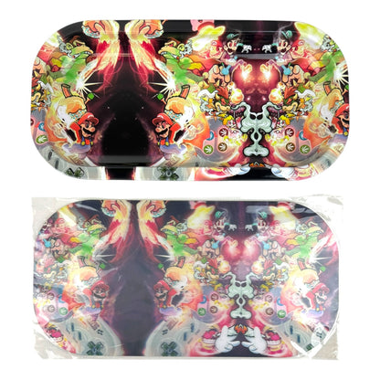 3D Small Metal Rolling Tray With Magnetic Lid 8" X 4"