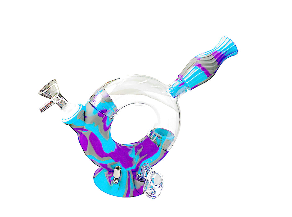 11" Silicone Glass Water Pipe - Assorted Colors / Design