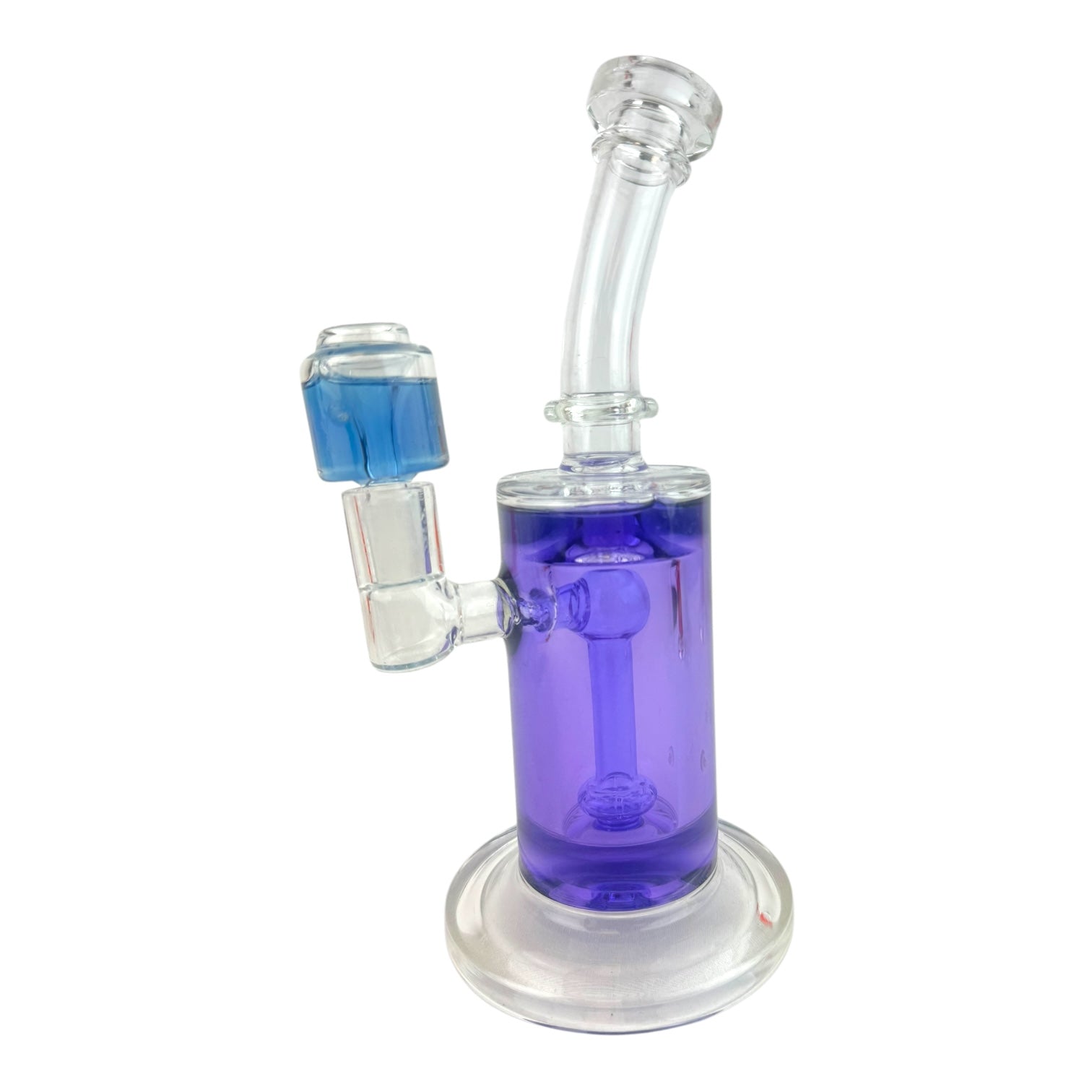 10" Straight Tube Bent Neck Color Glycerin Freeze Water Pipe "WP344"