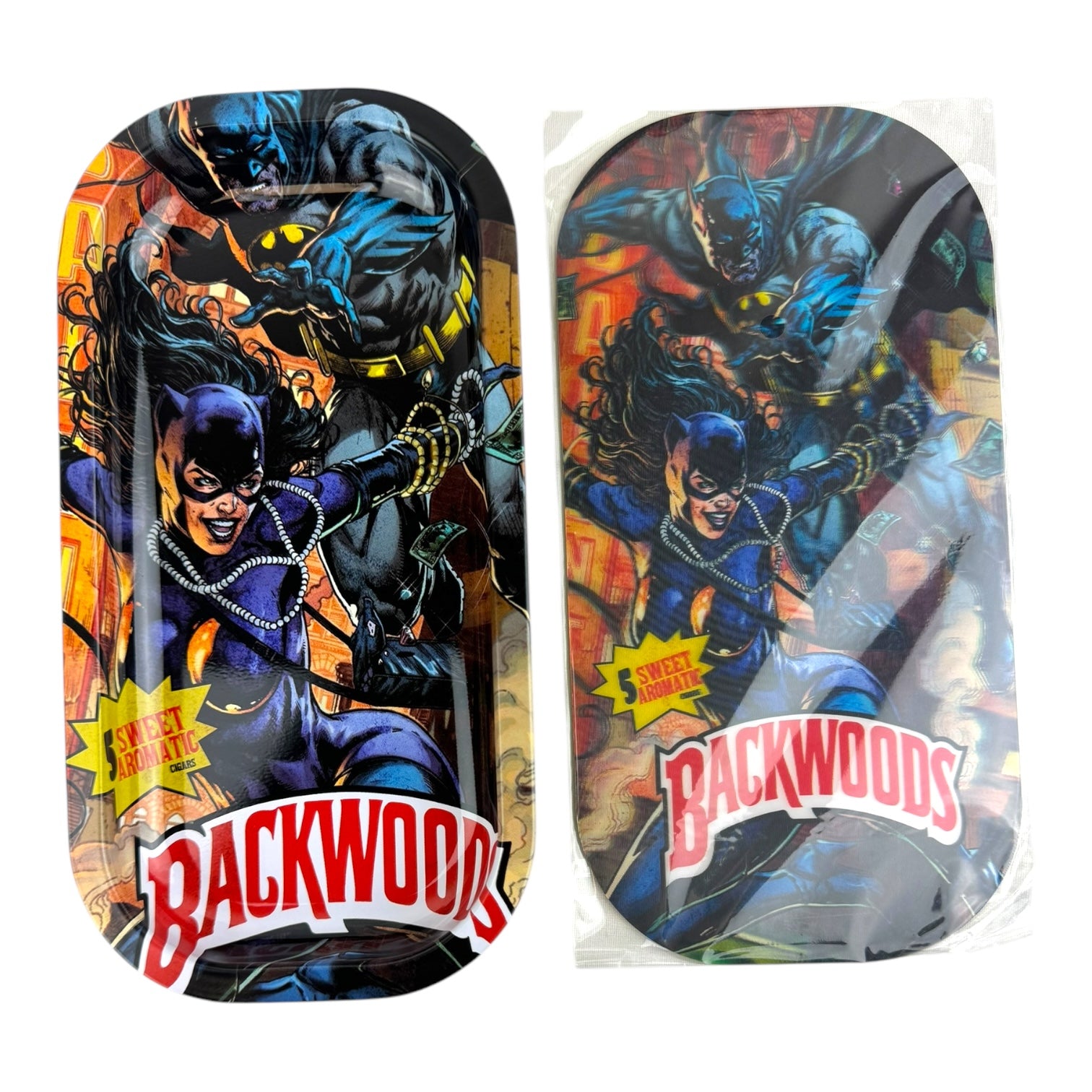 BW 3D Small Metal Rolling Tray With Magnetic Lid 8" X 4"