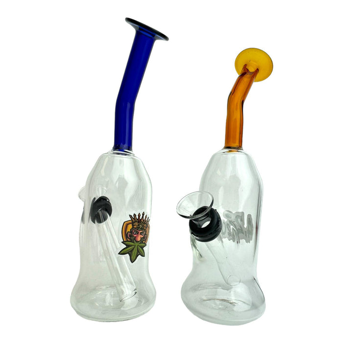 7" Colored Top Clear Water Pipe - Assorted Stickers