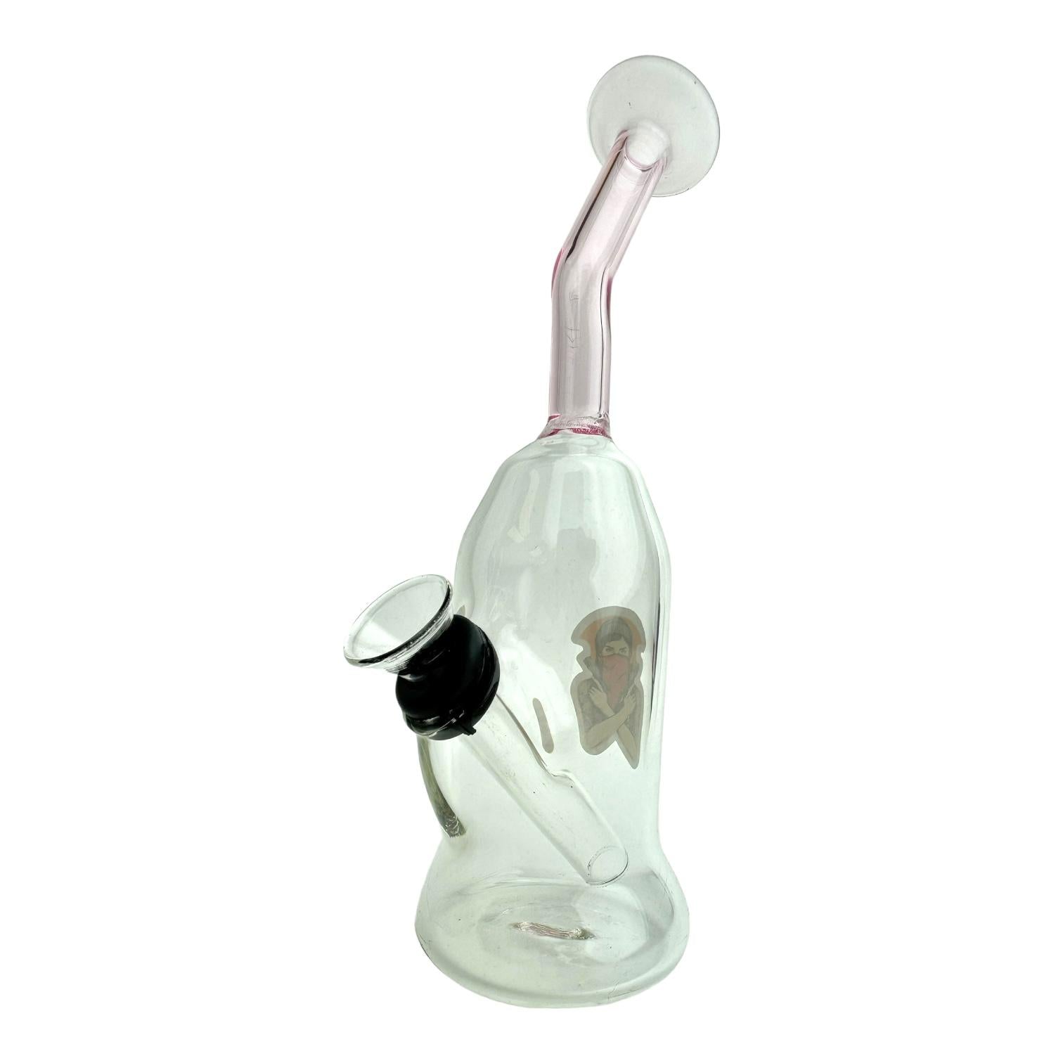7" Colored Top Clear Water Pipe - Assorted Stickers