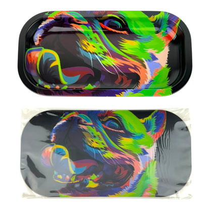 3D Small Metal Rolling Tray With Magnetic Lid 8" X 4"