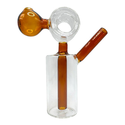7" Cylinder Stacked Glass Water Pipe Oil Burner "DA-056OWP" (Assorted Colors)
