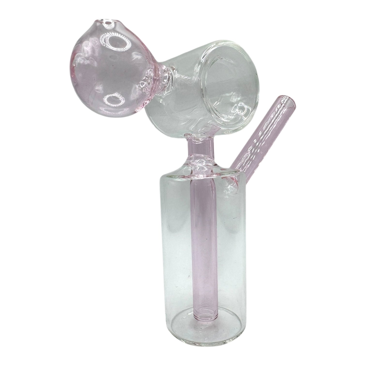 7" Cylinder Stacked Glass Water Pipe Oil Burner "DA-056OWP" (Assorted Colors)