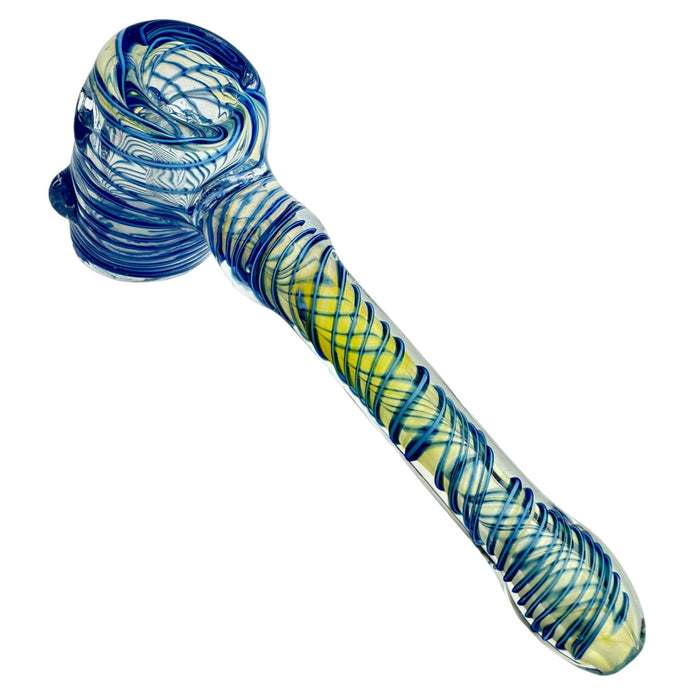 7" Fumed Swirl Color Hammer Glass Bubbler