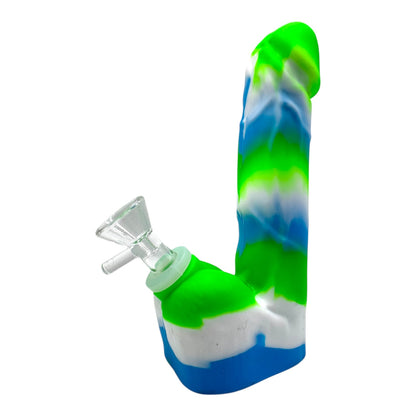 7" Penis Silicone Water Pipe w/ Glass Bowl