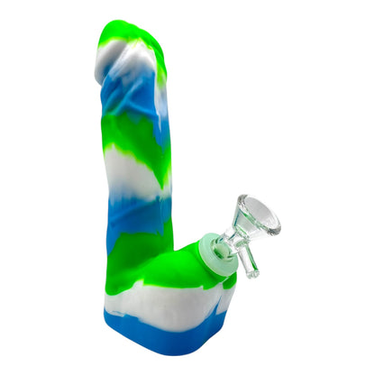 7" Penis Silicone Water Pipe w/ Glass Bowl