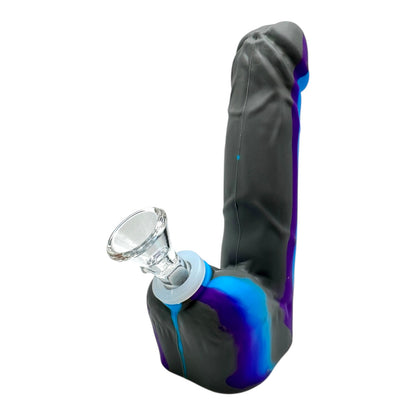 7" Penis Silicone Water Pipe w/ Glass Bowl