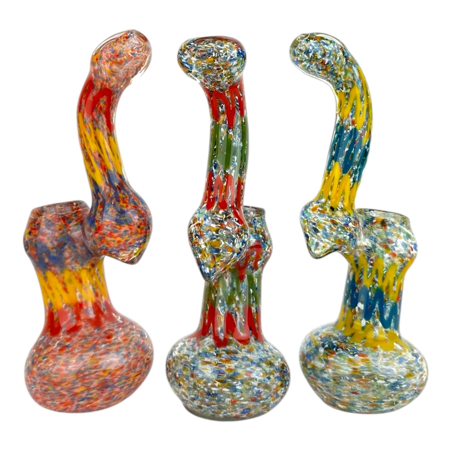 7" Tea Pot Flat Base Glass Bubbler