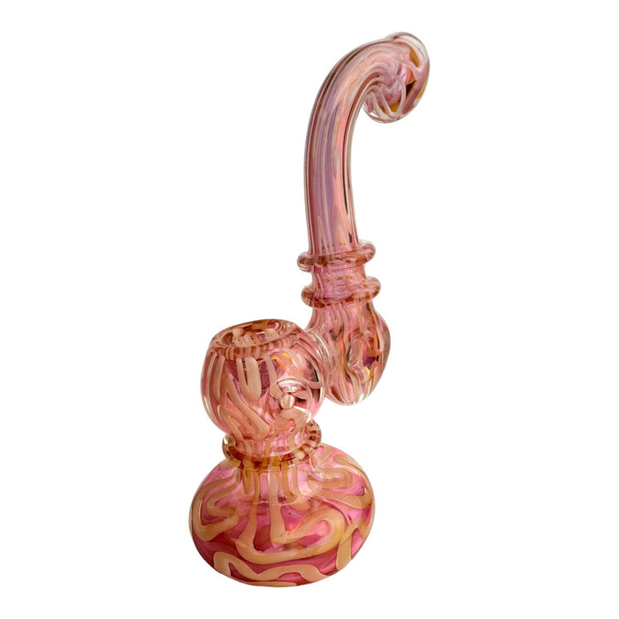 8.5" Color WigWag Donut Glass Bubbler (Assorted Colors)