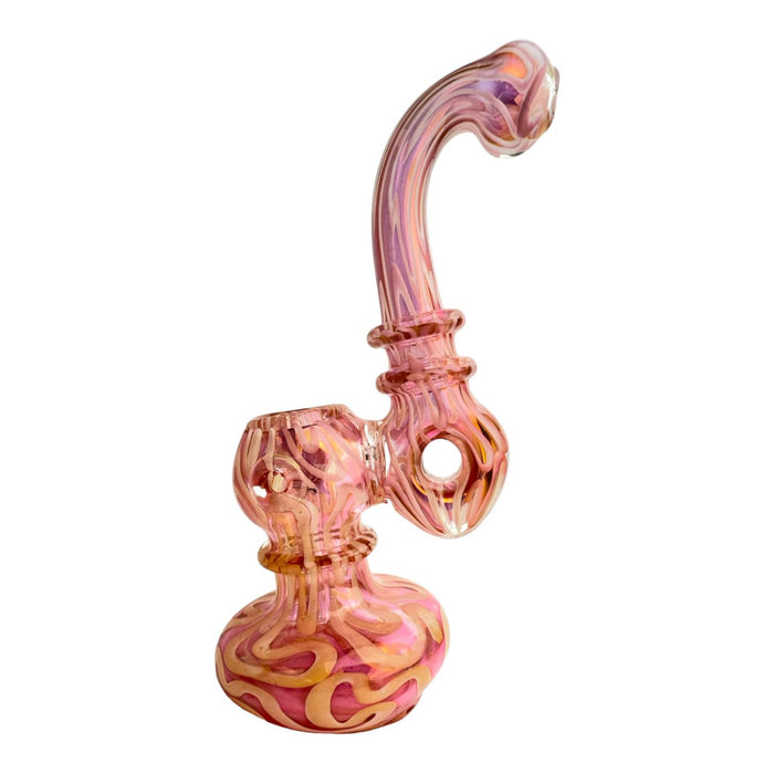 8.5" Color WigWag Donut Glass Bubbler (Assorted Colors)