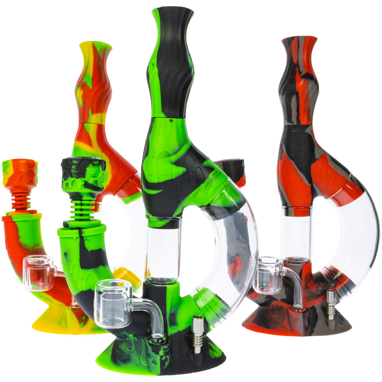 11" Silicone Glass Water Pipe - Assorted Colors / Design