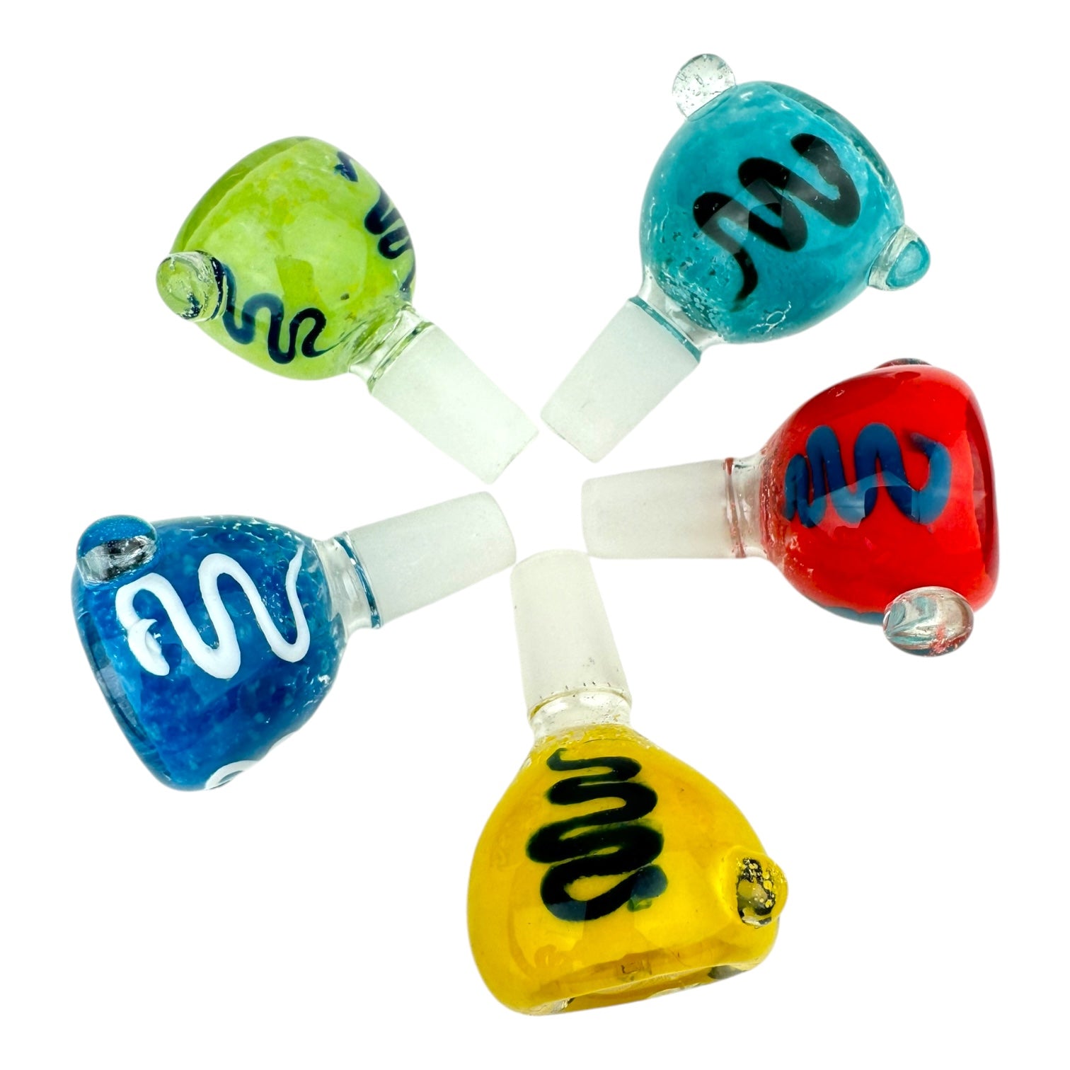 14mm Male Round Colored Wig Glass Bowl