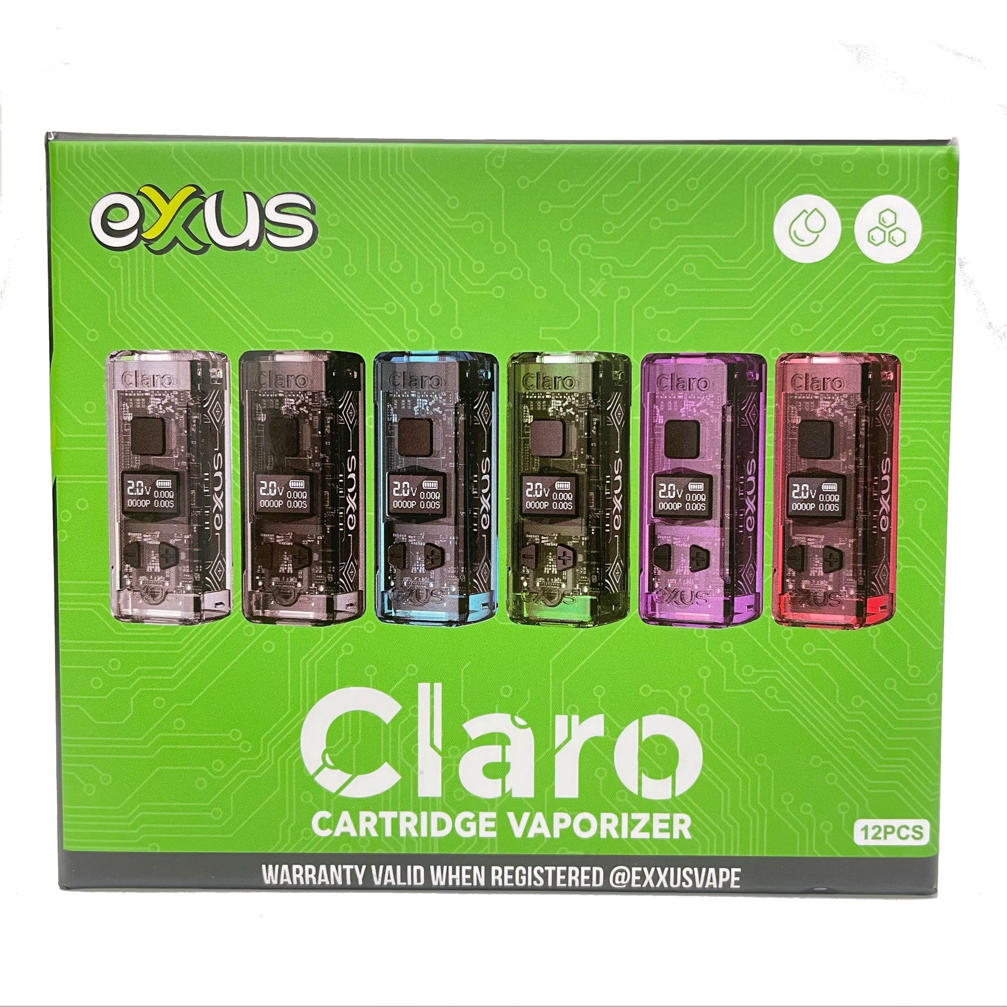 Exxus Vape Claro Cartridge Vaporizer (12pcs Display)