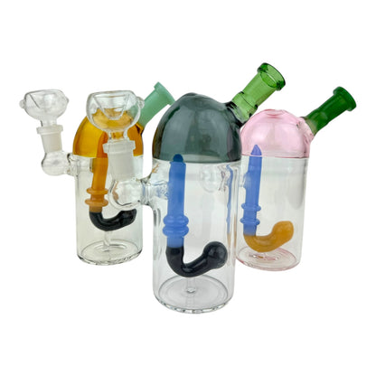 6.5" Dome Clear Color Glass Water Pipe