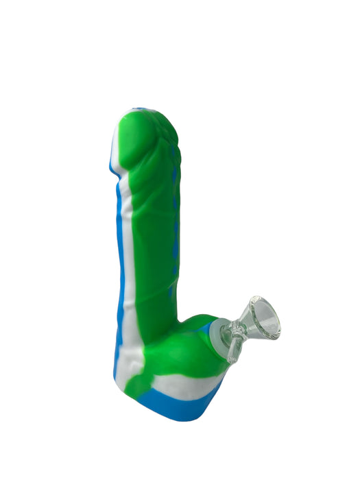 7" Penis Silicone Water Pipe w/ Glass Bowl